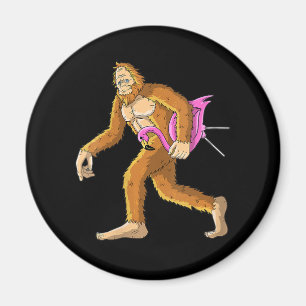 KVINNOR Bigfoot with Flamingo Animal Costume Gift Magnet