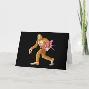 KVINNOR Bigfoot with Flamingo Animal Costume Gift Tack Kort