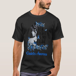 Kvinnor Blå bensin, fjäril typ 1-diabetes T Shirt