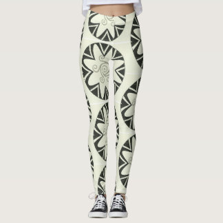 KVINNOR BLACK N GRÅTT SWIRL LAGAR LEGGINGS