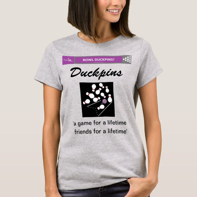 Kvinnor Bowl Duckpins med Duckpin Houses T Shirt (Framsida)