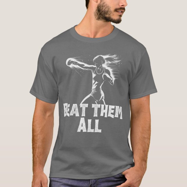 Kvinnor boxning - Slå dem alla T Shirt (Framsida)