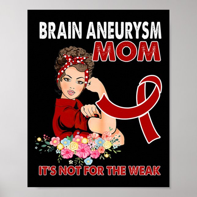 Kvinnor Brain Aneurysm Awareness Ribbon Poster (Framsidan)
