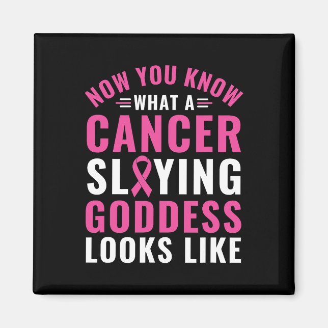 Kvinnor Breast Cancer Awareness Cancer-slayed Godd Magnet (Framsidan)