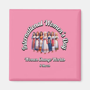 Kvinnor byter värld. Internationell kvinnodag. Magnet