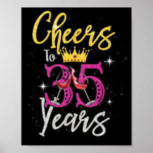 Kvinnor Cheers till 35 år 1987 35e Birthday Poster