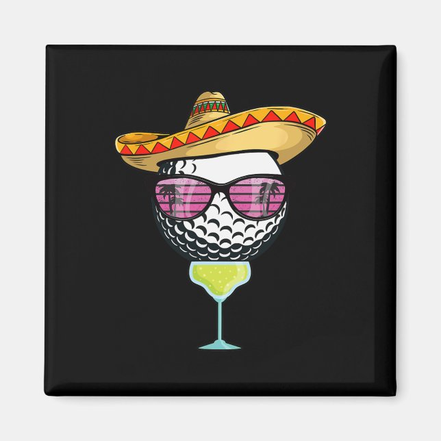 Kvinnor Cinco De Mayo Golfboll Med Sombrero Margar Magnet (Framsidan)