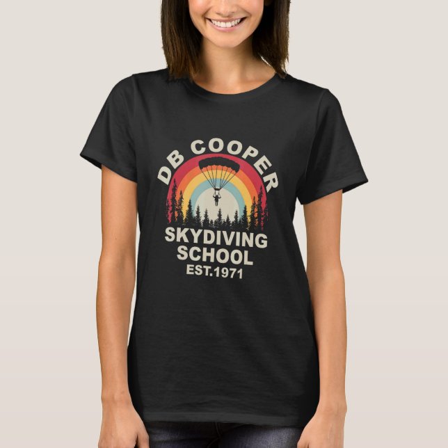 Kvinnor D B Coopers Skydiving School Portland VInt T Shirt (Framsida)