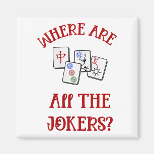 Kvinnor där alla är jokers Funny Mahjong V-ne Magnet