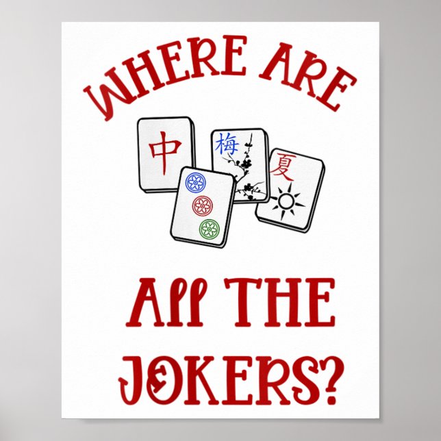 Kvinnor där alla är jokers Funny Mahjong V-ne Poster (Framsidan)