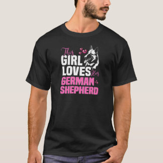 Kvinnor Den här flickan älskar sin tyska herde T Shirt