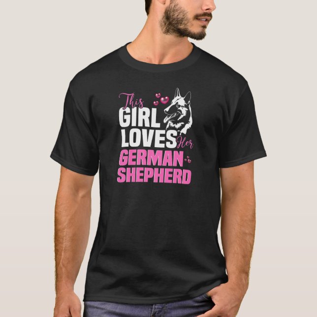 Kvinnor Den här flickan älskar sin tyska herde T Shirt (Framsida)