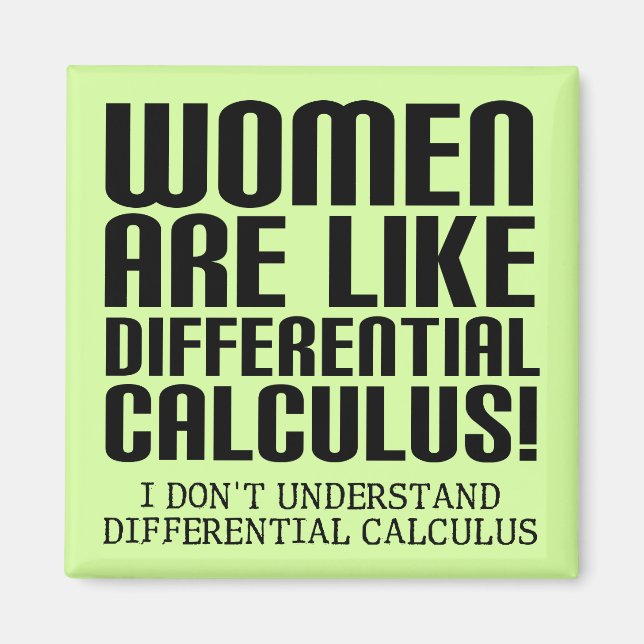 Kvinnor Differential Calculus Funny Fridge Magnet (Framsidan)