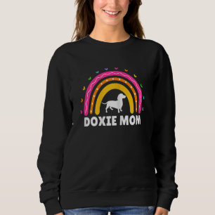 Kvinnor Doxie Mamma Cute Rainbow Dachshund Weiner  T Shirt