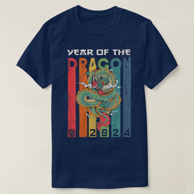 KVINNOR Dragon 2024 Årets nya år i Dragon T Shirt (Design framsida)