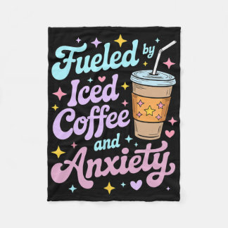 Kvinnor Drivna Av Isträffkaffe Och Ångest Mental H Fleecefilt
