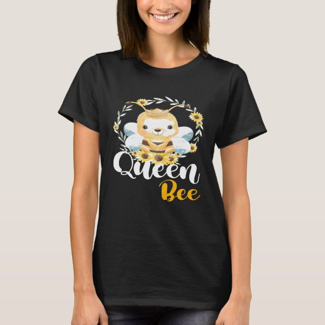Kvinnor drottning Bee Krona Cute Honungsbin Hive b T Shirt (Framsida)