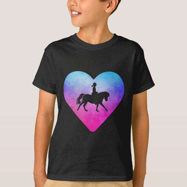 Kvinnor eller flickor ridning häst  t shirt (Framsida)