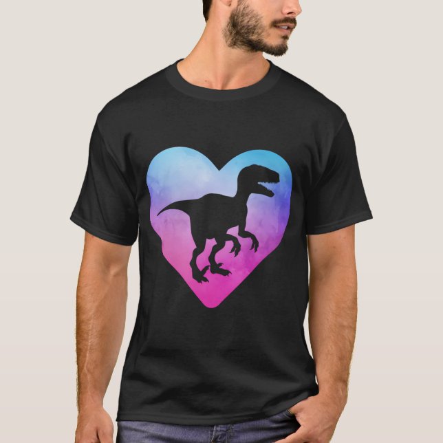 Kvinnor eller flickor Velociraptor Dinosaur T Shirt (Framsida)