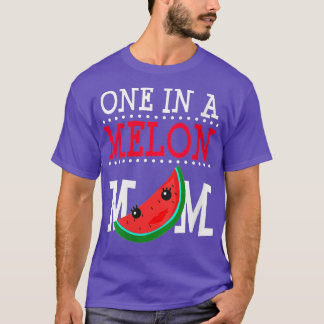 Kvinnor en i Melon Mamma Funny Watermelon Pun Sum T Shirt