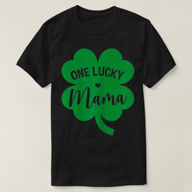 Kvinnor en Lucky Mamma Shamrock Fyrklöver St T Shirt (Design framsida)