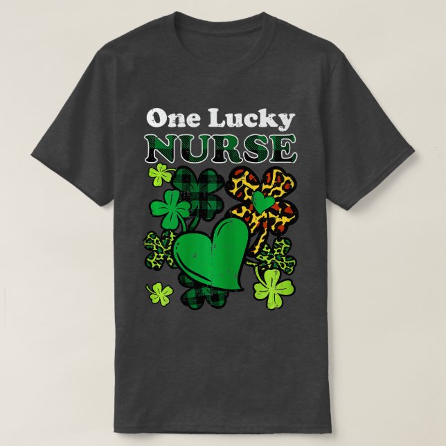 Kvinnor en Lucky Nurse Leopard SCrub St Patricks D T Shirt (Design framsida)