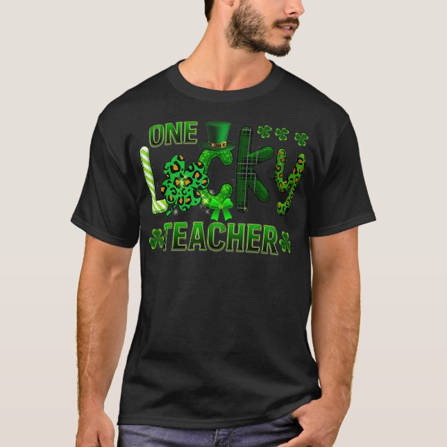 Kvinnor en Lucky Teacher Funny St patricks day T Shirt (Framsida)