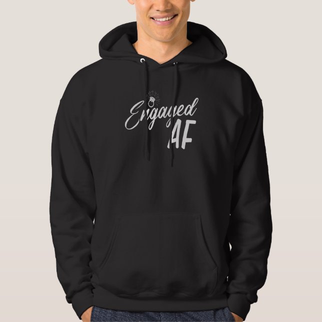 Kvinnor Engagerade Av Bröllopsförlovning Hoodie (Framsida)