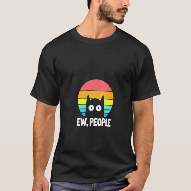 Kvinnor Ew Människor Katt Svart Katt Introvert Ant T Shirt (Framsida)
