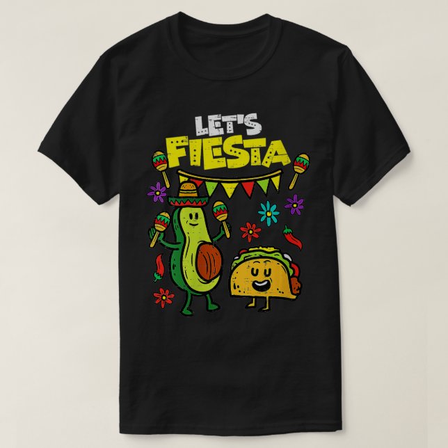 Kvinnor får Fiesta Taco Avocado Funny Cinco De May T Shirt (Design framsida)