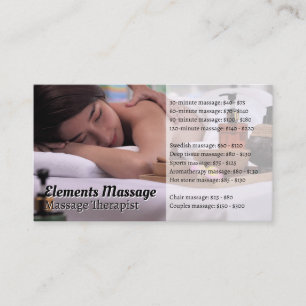 Kvinnor får massage på Spa Visitkort