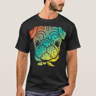 Kvinnor Färgfull Pug Pet Hund älskare Owne (Ansikt T Shirt