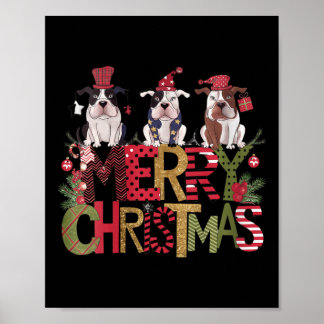Kvinnor Festive god jul Bullhund Poster