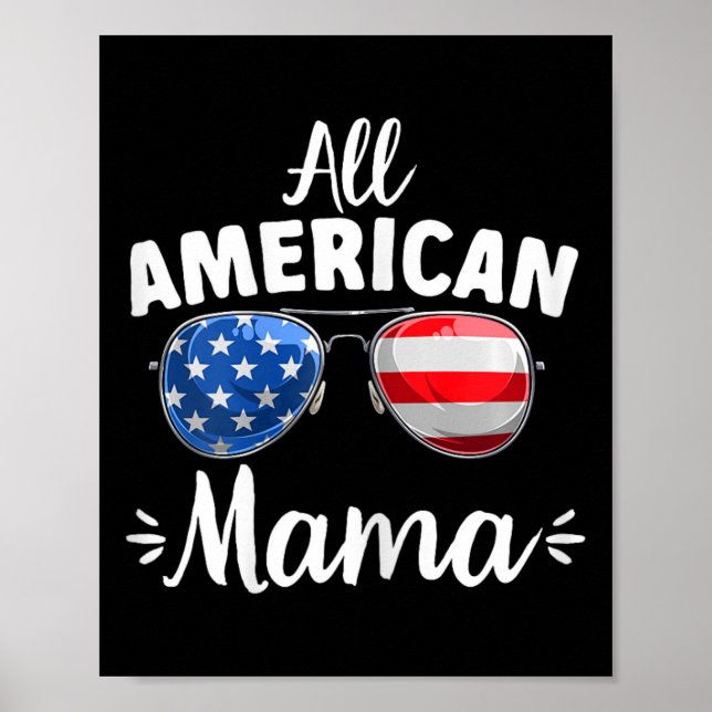 Kvinnor Flickor All Amerikansk Mamma 4:e Juli  Poster (Framsidan)