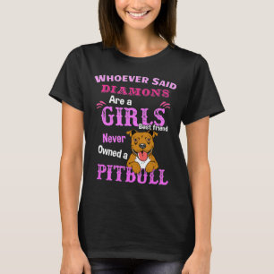 Kvinnor flickor Best Friend Pitbull Pit Bull T Shirt