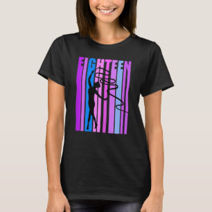 Kvinnor flickor Rosa Rhythmic Gymnastics 18:e Birt T Shirt