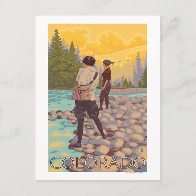 Kvinnor Fly FishingColorado Vykort (Framsida)