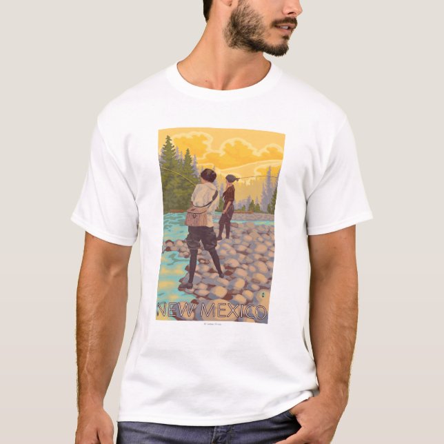 Kvinnor flyger FishingNew Mexico T-shirt (Framsida)