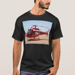 Kvinnor flyger helikopter t shirt