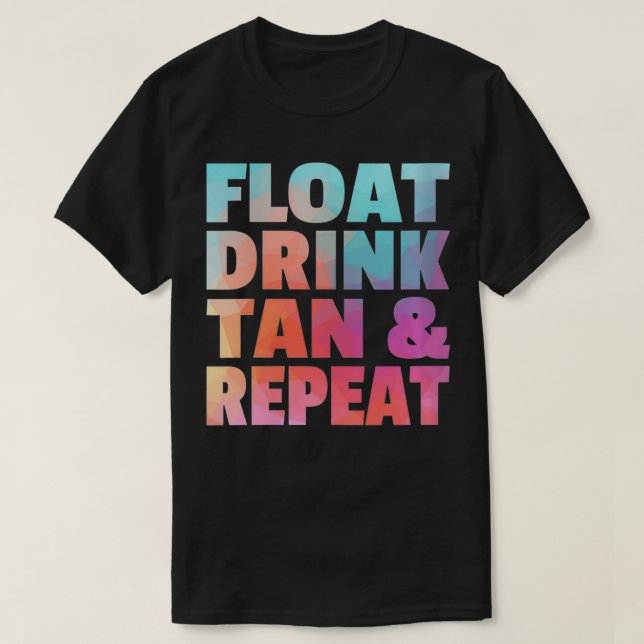 Kvinnor Flyter Drink Tan och Upprepa sommarklosswi T Shirt (Design framsida)