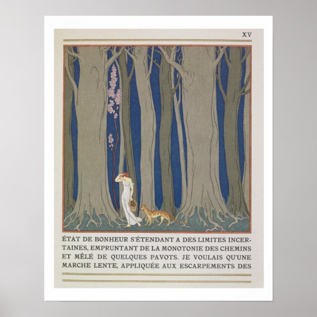 Kvinnor följt av en leopard, illustration från Le  Poster (Framsidan)