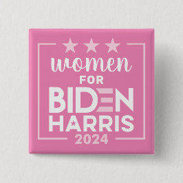 Kvinnor för Biden Harris - 2024 rosa design Knapp
