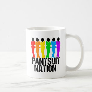 Kvinnor för byxdressnationregnbåge kaffemugg