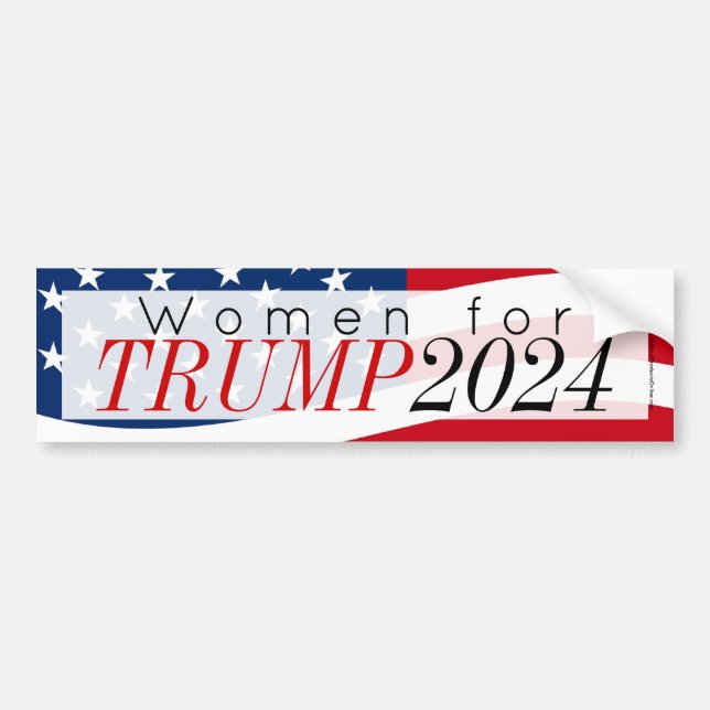 Kvinnor för Donald Trump 2024 Bumper Sticker Bildekal (Framsidan)