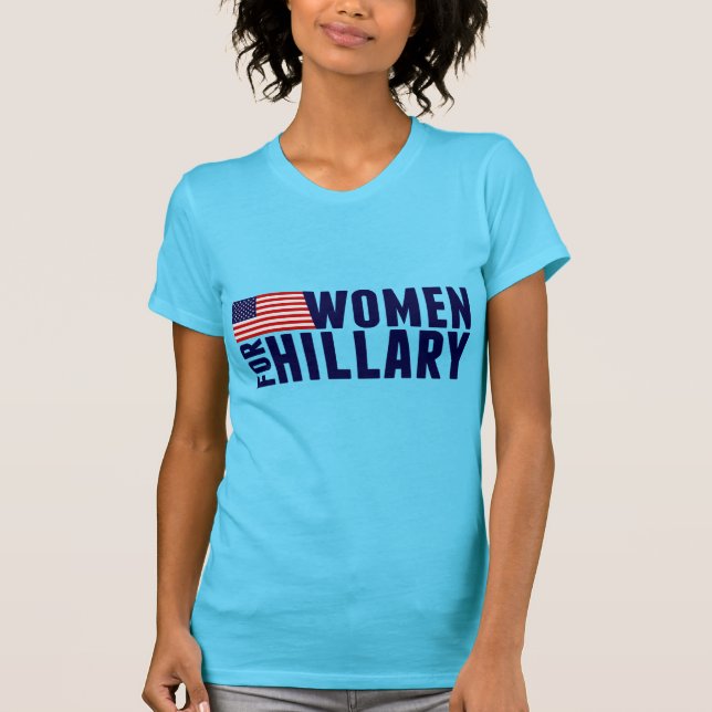 Kvinnor för Hillary blått T-shirt (Framsida)