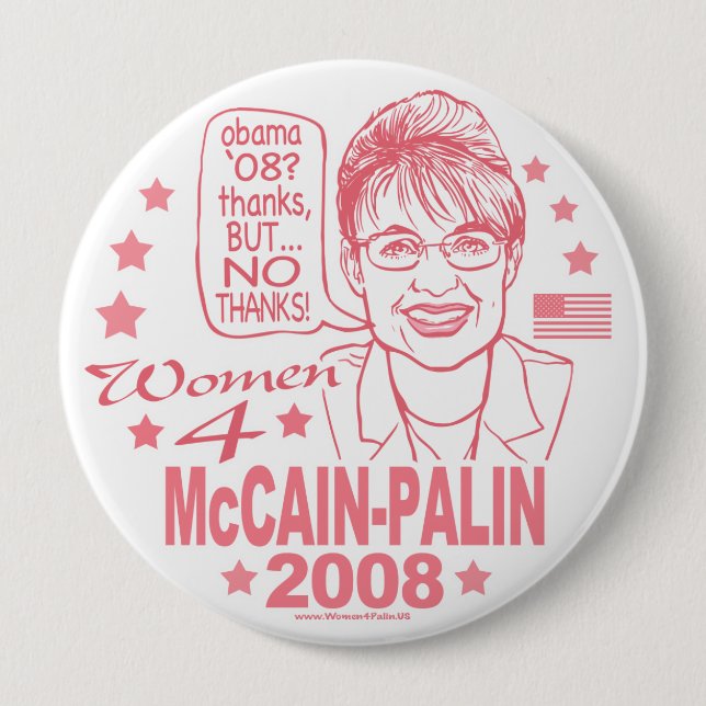 Kvinnor för McCain Palin 2008 Knapp (Framsida)