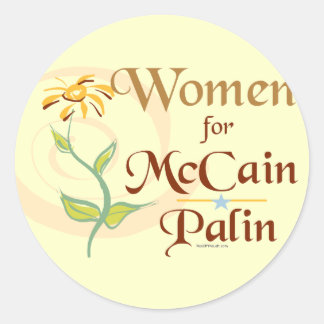 Kvinnor för McCain Palin Sticker Runt Klistermärke
