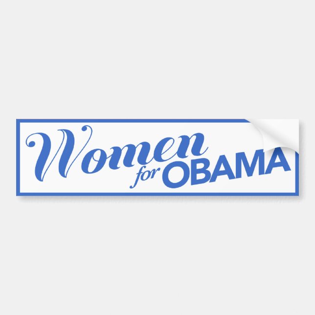 Kvinnor för Obama vit-/blåttbildekal Bildekal (Framsidan)