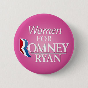 Kvinnor för Romney Ryan - rosa Knapp