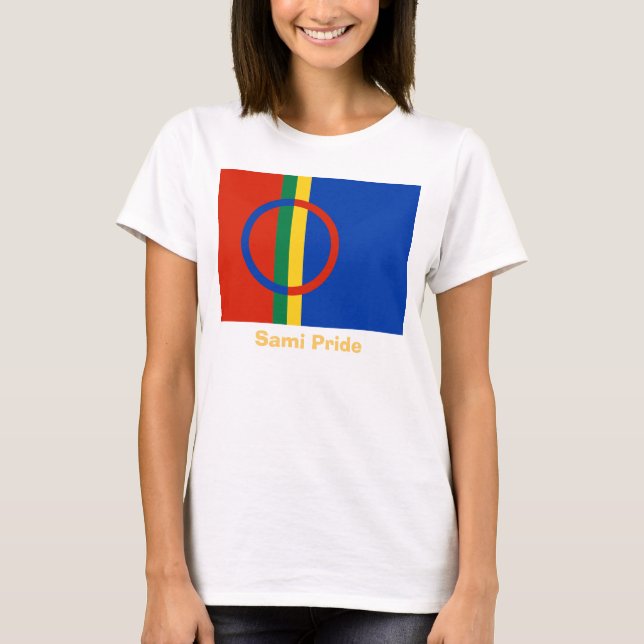 Kvinnor för Sami prideT-tröja (gult) T Shirt (Framsida)
